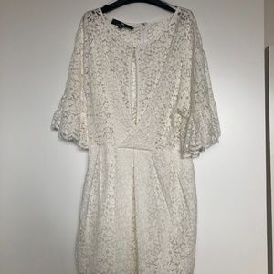 White Lace Bridal rehearsal dinner/wedding dress